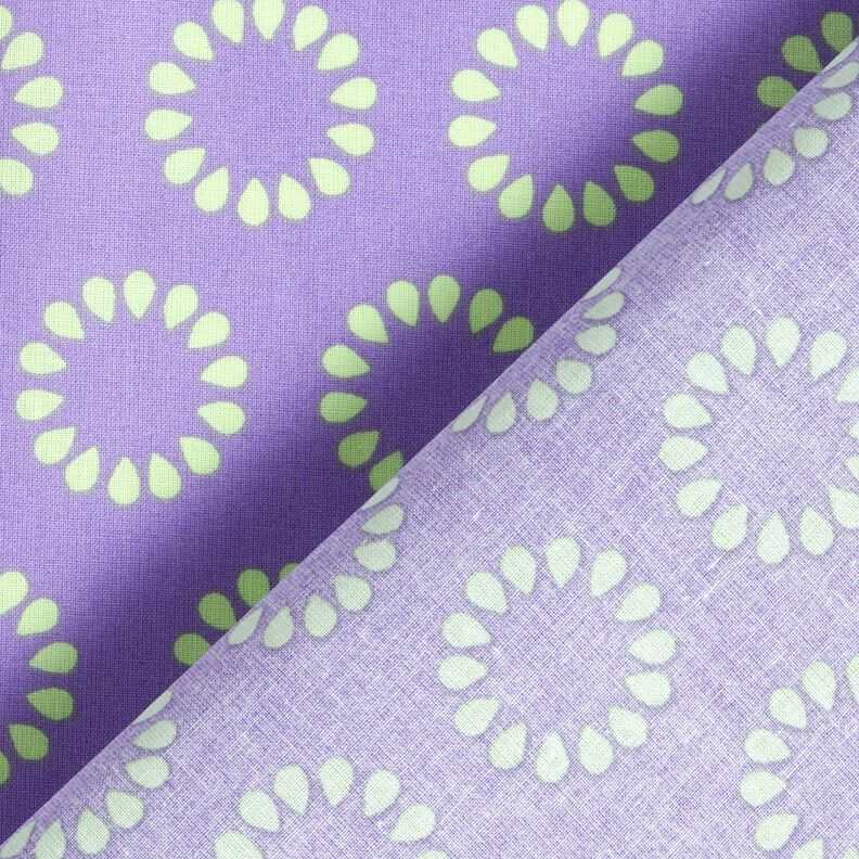Behandlad bomull Färgglada cirklar – lavender/majgrön, image number 4