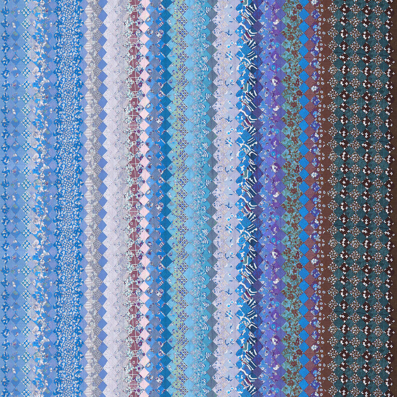 GOTS Bomullsbatist Mönstermix färggradient | TCC x LOOKS by Wolfgang Joop – blå/mörkbrun,  image number 1