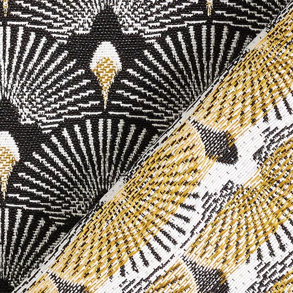 Dekorationstyg Jacquard Solfjäder – svart, image number 3
