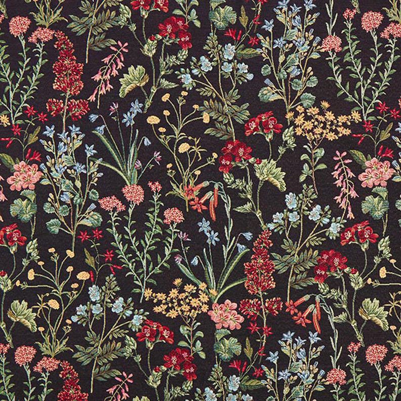 Dekorationstyg Gobeläng Blomsteräng – svart,  image number 1