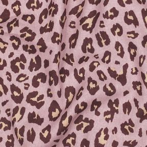 Viskos-linne-mix leo-tryck | Poppy Fabrics – ljus gammalrosa/aubergine, 