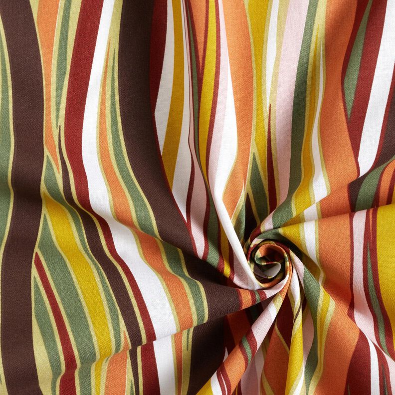 Bomullstyg Kretong b&ouml;jda r&auml;nder &ndash; vit/ljusorange,  image number 3