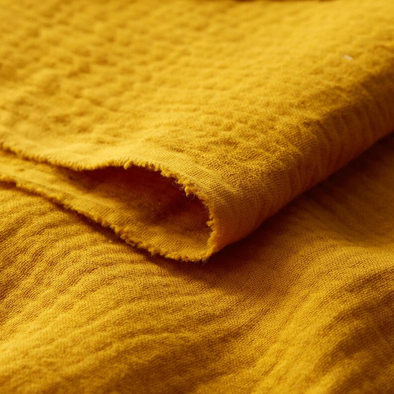 Muslin/Dubbel-krinkelväv – senap, image number 5