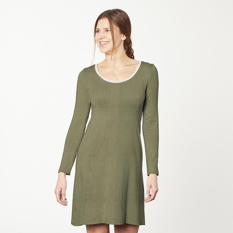 Ribbad jersey fint 2-1-1-1 revbensm&ouml;nster &ndash; ljus kaki,  image number 7