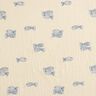 Muslin/Dubbel-krinkelväv Broderade fiskar | Poppy Fabrics – yllevit/kungsblått,  thumbnail number 1