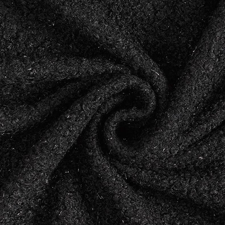 Stickad bouclé blanka trådar – svart,  image number 1