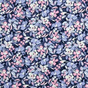 Sommarsweat Stora blommor | Poppy Fabrics – jeansblå, 