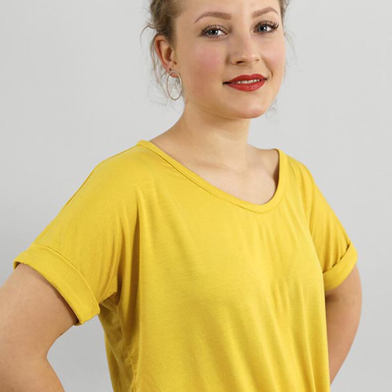 FRAU BILLE - ledig knyttröja med uppvikta ärmar, Studio Schnittreif | XS - L,  image number 7
