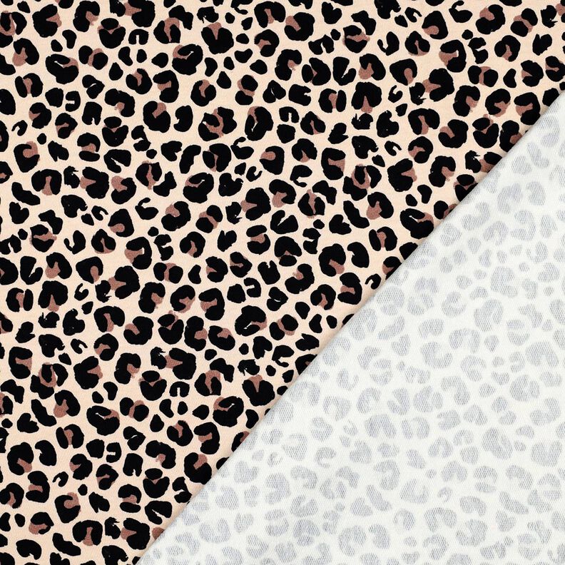 French Terry Sommarsweat litet leopardmönster Digitaltryck | Poppy Fabrics – ljusbeige/ljusbrun,  image number 4