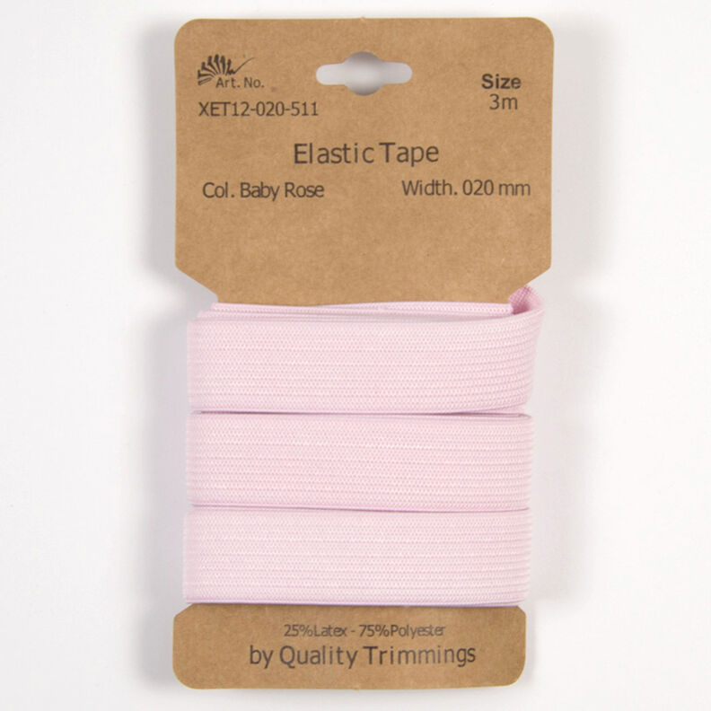 Elastiskt band [3 m | 20 mm] – rosa,  image number 1