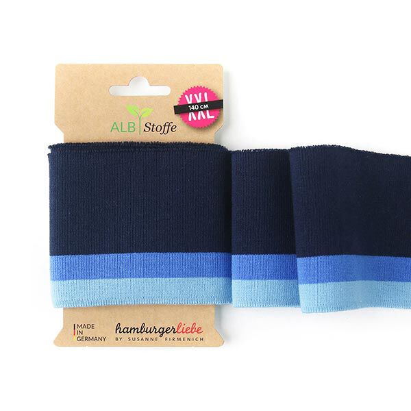 GOTS Ekologiska stickade muddar CUFF ME COLLEGE [140 cm | 7,5 cm] | Albstoffe | Hamburger Liebe,  image number 1