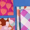 Bomullssatin Large Gingham | Nerida Hansen – pastellviolett/yllevit,  thumbnail number 5