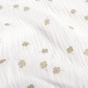 Muslin/Dubbel-krinkelväv Lyckoklöver – yllevit/pistage, 