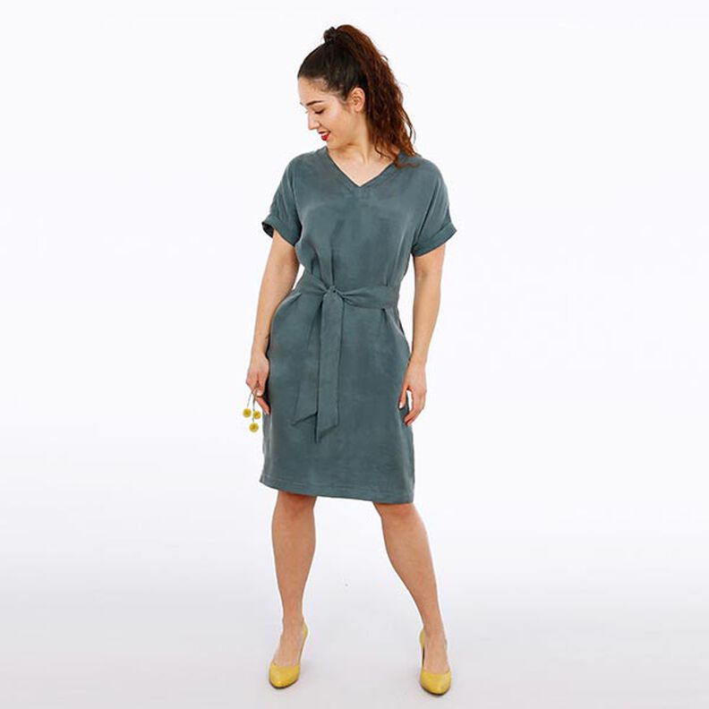 FRAU VIKKI - ledig klänning med V-ringning och skärp, Studio Schnittreif | XS - XXL,  image number 4
