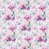 Muslin/Dubbel-krinkelväv Akvarellblommor Digitaltryck | by Poppy vit/purpur,  thumbnail number 1
