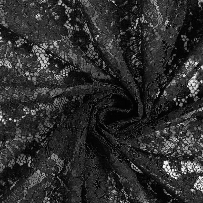 fint spetstyg blommotiv – svart,  image number 4