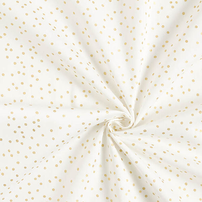 Bomullstyg Poplin fina prickar – yllevit/guld, image number 3