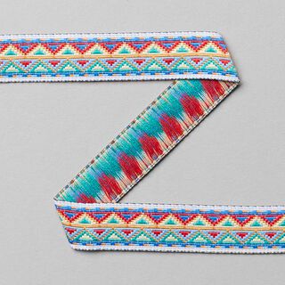 Vävt band Ikat [16 mm] - turkosblå, 