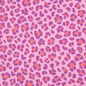 Muslin/Dubbel-krinkelväv färgglatt leopardmönster | Poppy Fabrics – pastellviolett/rödlila, 