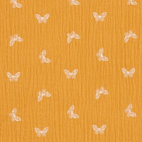 Muslin/Dubbel-krinkelväv ömtåliga fjärilar – currygul, 