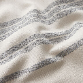 Dekorationstyg Halvpanama vävda ränder – stålblått/natur, 