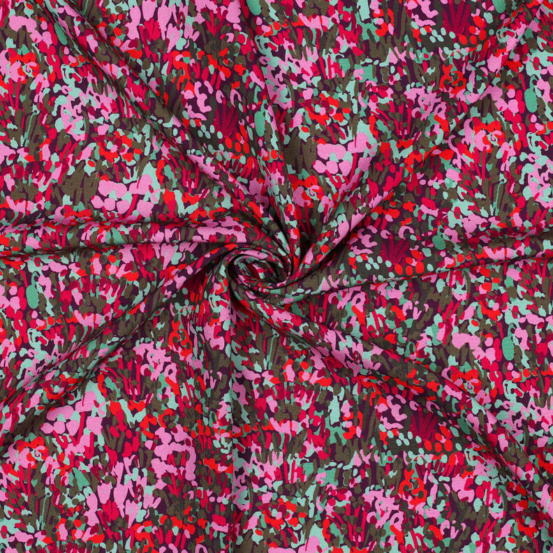 LENZING™ ECOVERO™ viskostyg  Colorful Garden Digitaltryck | Nerida Hansen – plommon/chiliröd,  image number 3