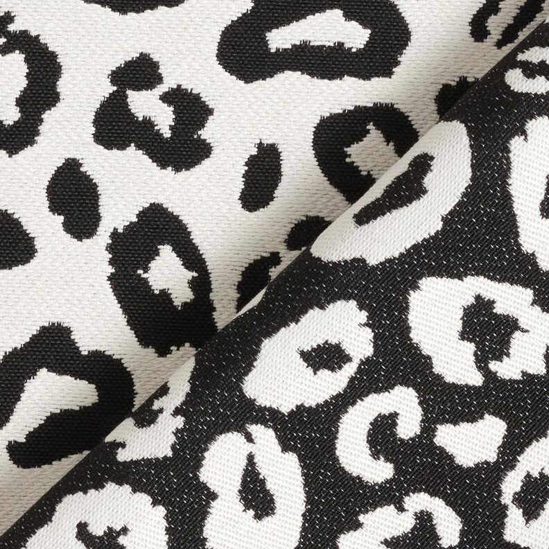 Dekorationstyg Jacquard leopardmönster – elfenbensvit/svart, image number 4