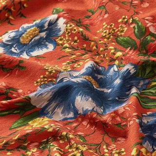 Viskosjersey blomsteräng – terracotta, 