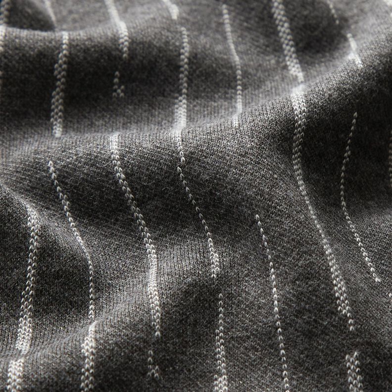 Stickad jacquard Trasiga ränder – granit/yllevit,  image number 2