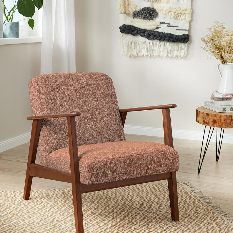 Stoppningstyg färgglatt vävt tyg – terracotta/beige,  image number 4