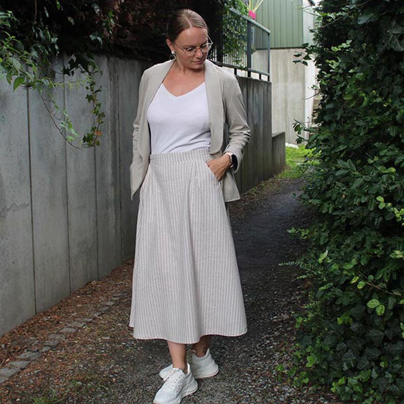 FRAU CARRY - vid kjol med resår i midjan bak, Studio Schnittreif | XS - XXL,  image number 4