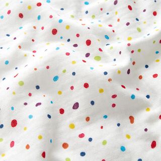 Muslin/Dubbel-krinkelväv Färgglada prickar – yllevit/färgmix, 