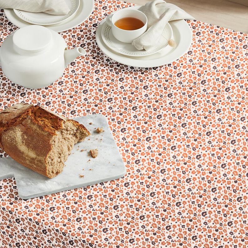 Bomullstyg Kretong stora leopardfläckar – koppar/ljusbeige,  image number 5