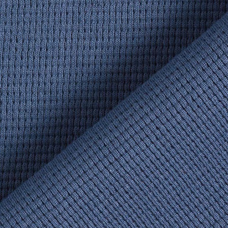 Mini-bomullsvåffeljersey enfärgad – jeansblå,  image number 4
