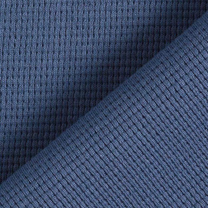 Mini-bomullsvåffeljersey enfärgad – jeansblå,  image number 4