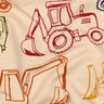 French Terry Sommarsweat Byggplatsfordon | Poppy Fabrics – beige/marinblått,  thumbnail number 2