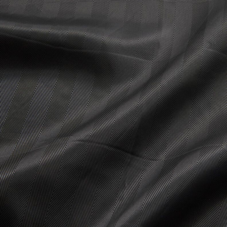 Fodertyg Jacquard fiskbensmönster – svart,  image number 2