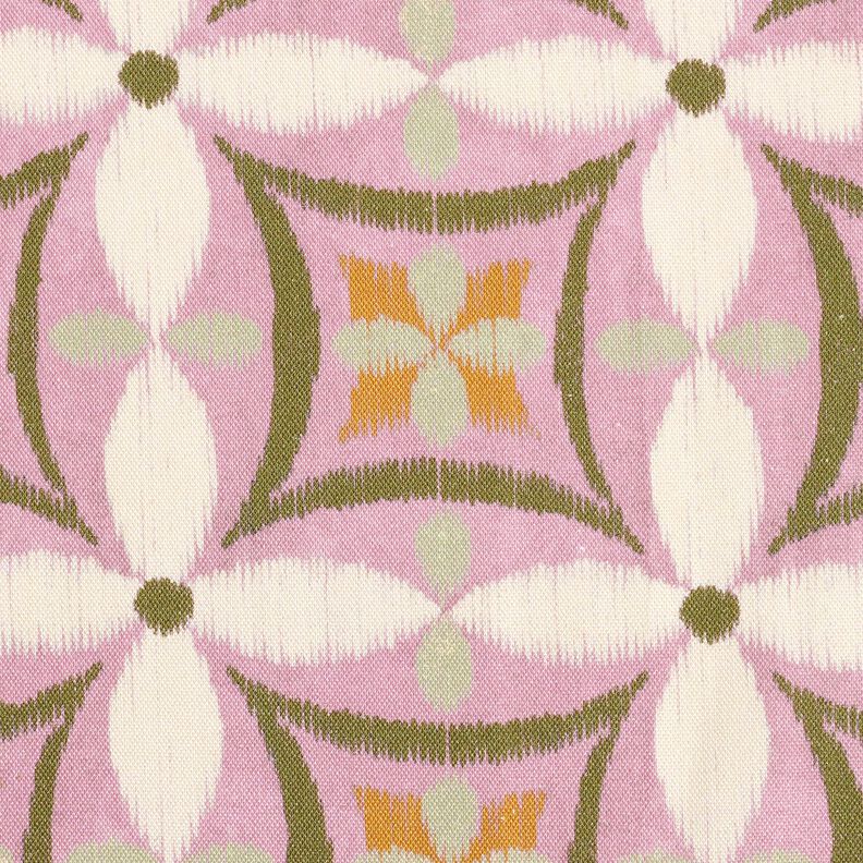 Dekorationstyg Canvas Broderi-look stor – pastellviolett/ljusbeige, image number 1