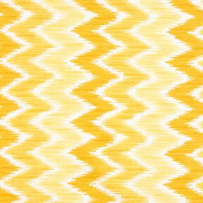 Behandlad bomull ikat-tryck – gul/vit, 