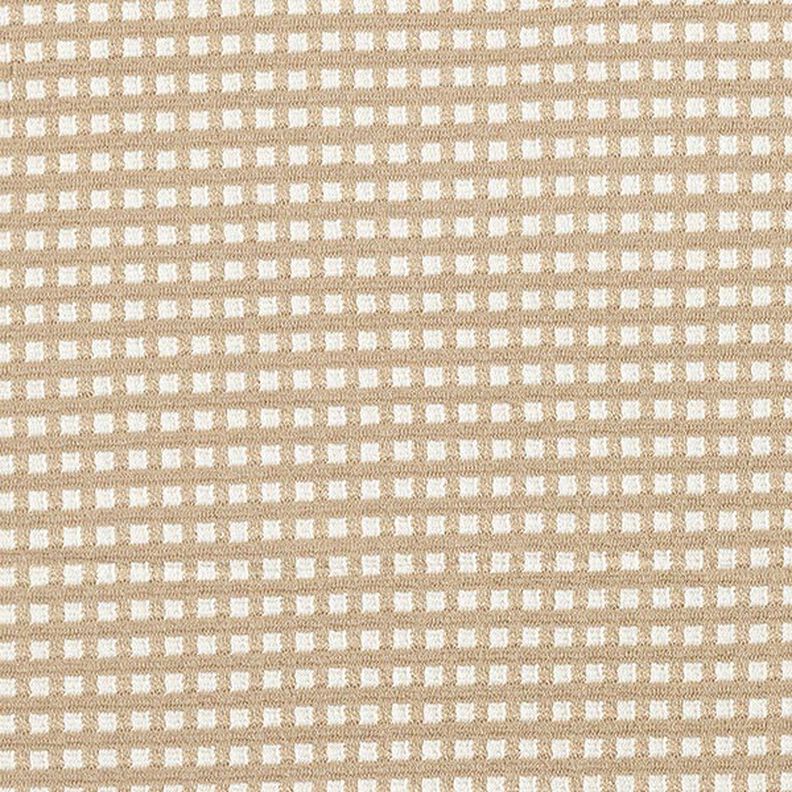 Jacquard jersey viskosmix små rutor – beige/vit, image number 1