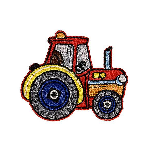 Applikation Traktor [ 4 x 4,5 cm ] – rött/grått,  image number 1