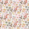 Bomullstyg Kretong Fina blommor – brandgul/vit,  thumbnail number 1