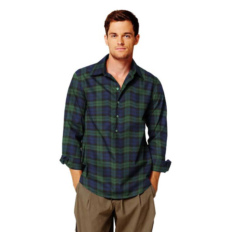 Skotskrutig stretch – navy/grön,  image number 4