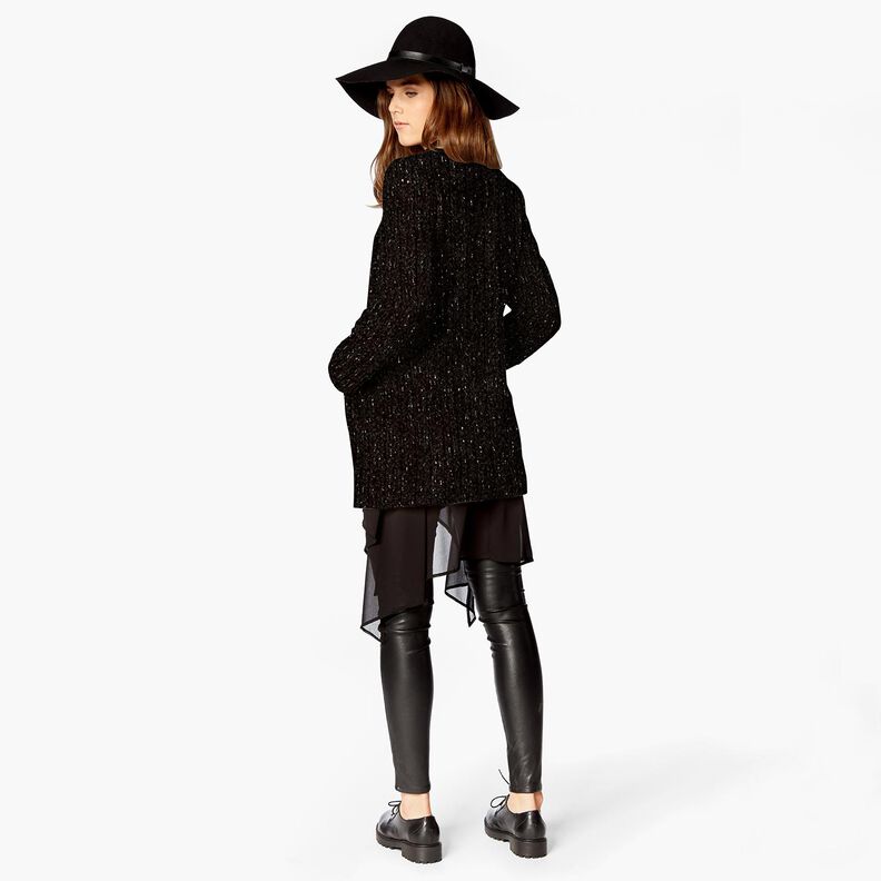 Chenille Stickad jacquard glitter – svart/antiksilvermetallic,  image number 4