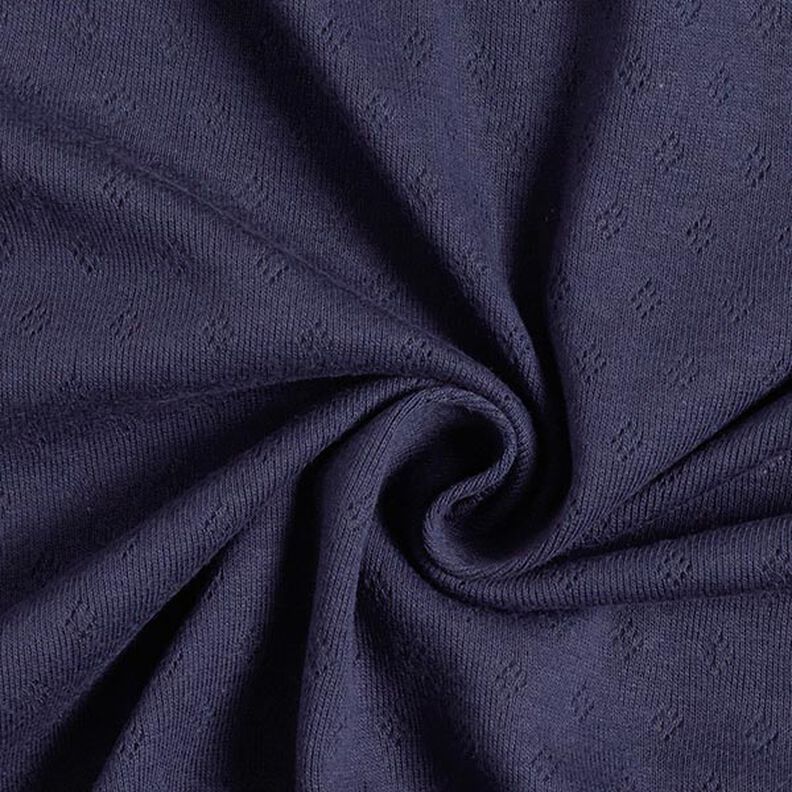 Finstickad jersey med hålmönster – marinblått,  image number 5
