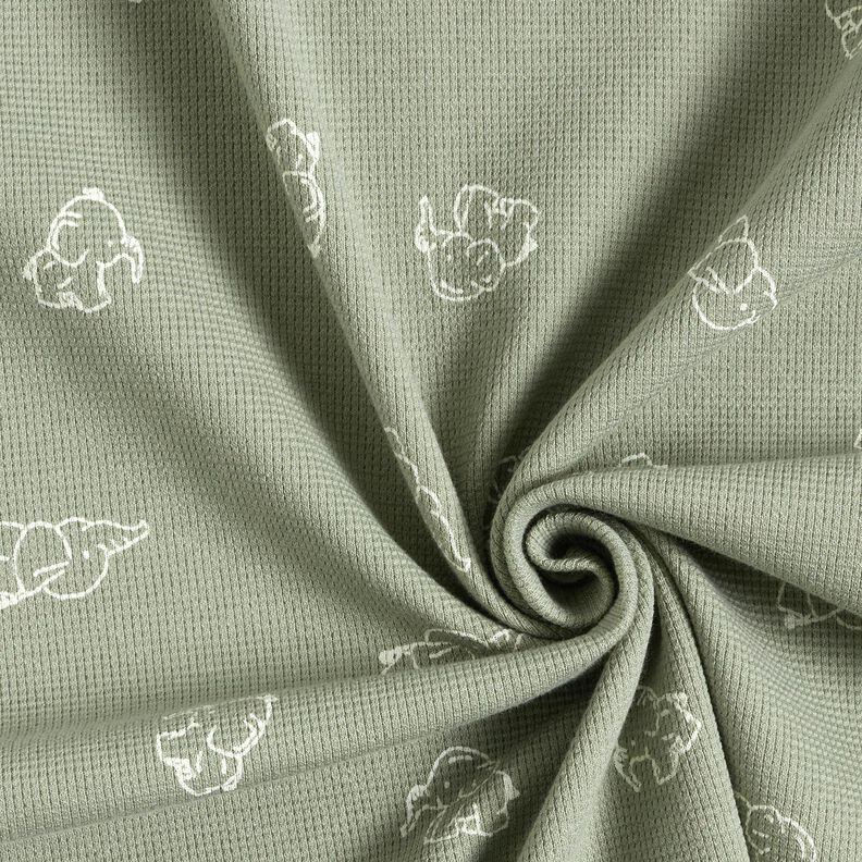 Våffeljersey babyelefanter – gråbeige, image number 3