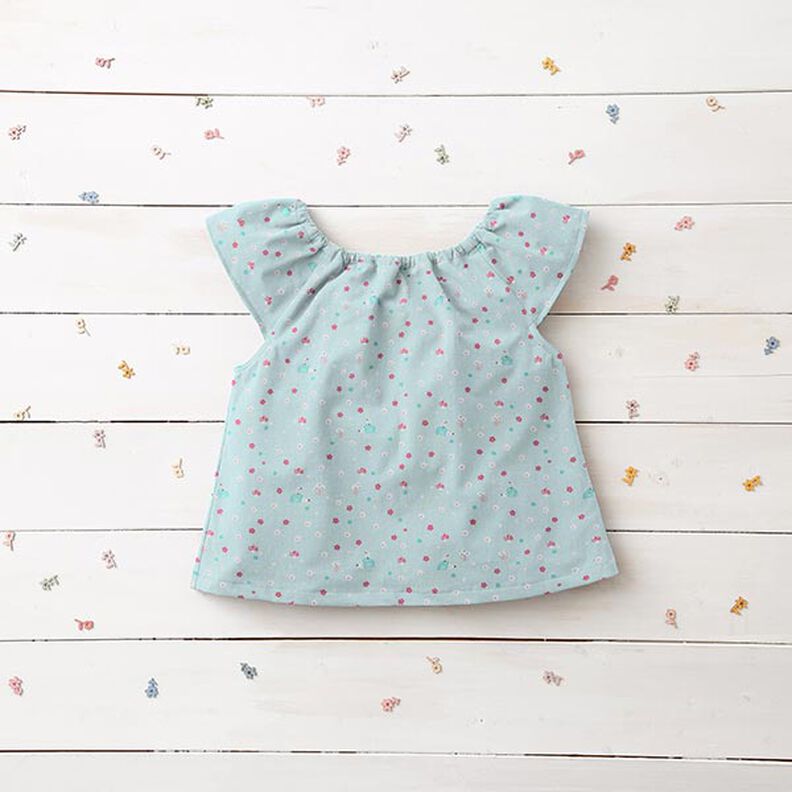 Poplin igelkott och svamp – babyblått, image number 6