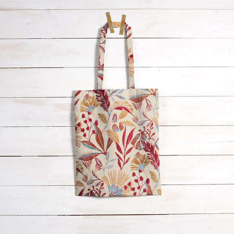 Dekorationstyg Halvpanama flora &ndash; natur/b&auml;r,  image number 9