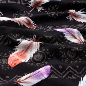 French Terry boho-fjädrar | Glitzerpüppi  – svart/hummer,  French Terry boho-fjädrar | Glitzerpüppi  – svart/hummer,
