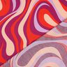 Bomullssatin Retrovågor | Poppy Fabrics – purpur/brandgul,  thumbnail number 4